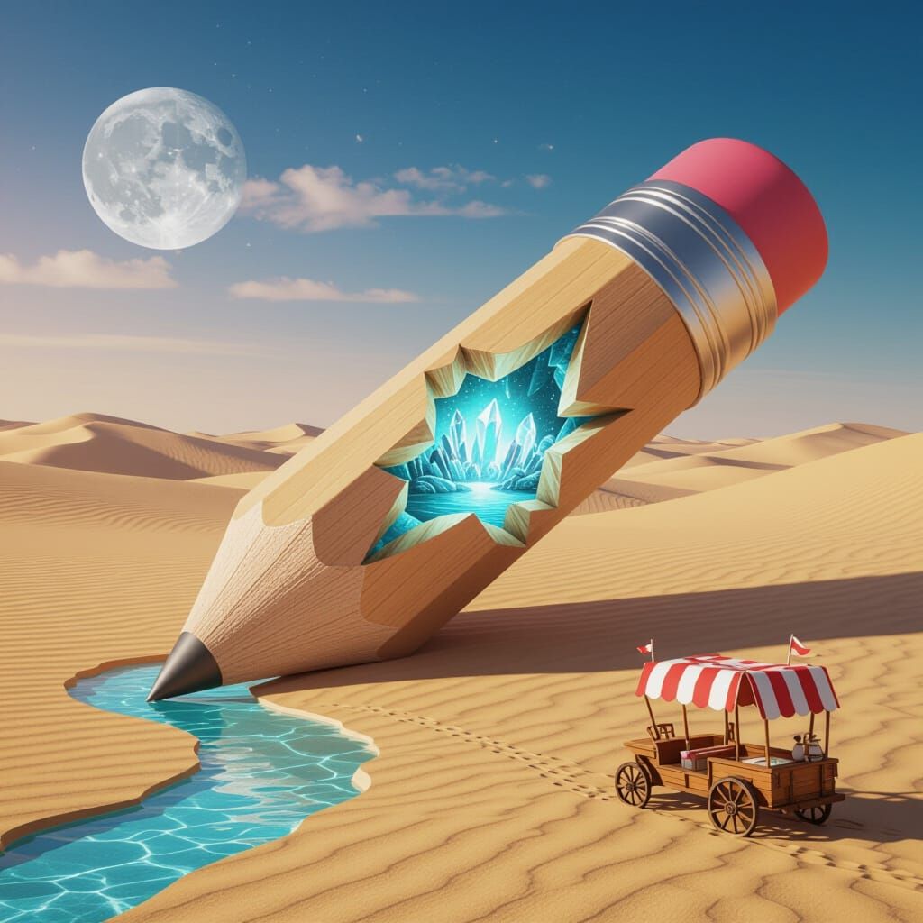 Giant Pencil on Desert Reveals Inner World