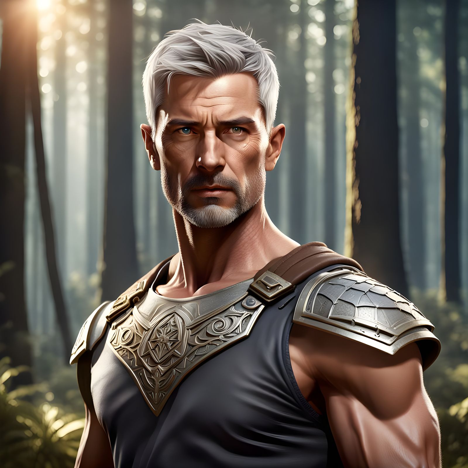 Confident Fantasy Warrior in Heroic Pose