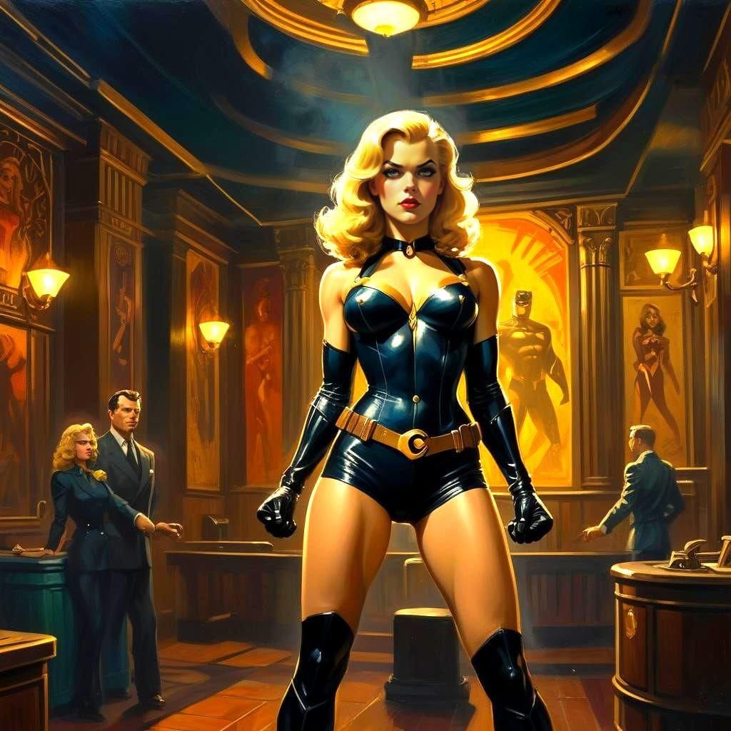 Black Canary: 1940s Pulp Style Art Deco Superhero