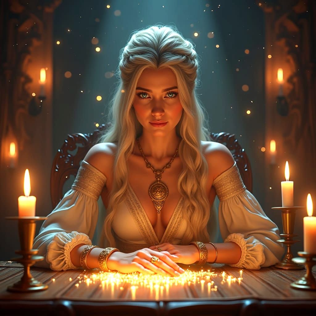 Freya, Norse Goddess of Magic in Golden Light