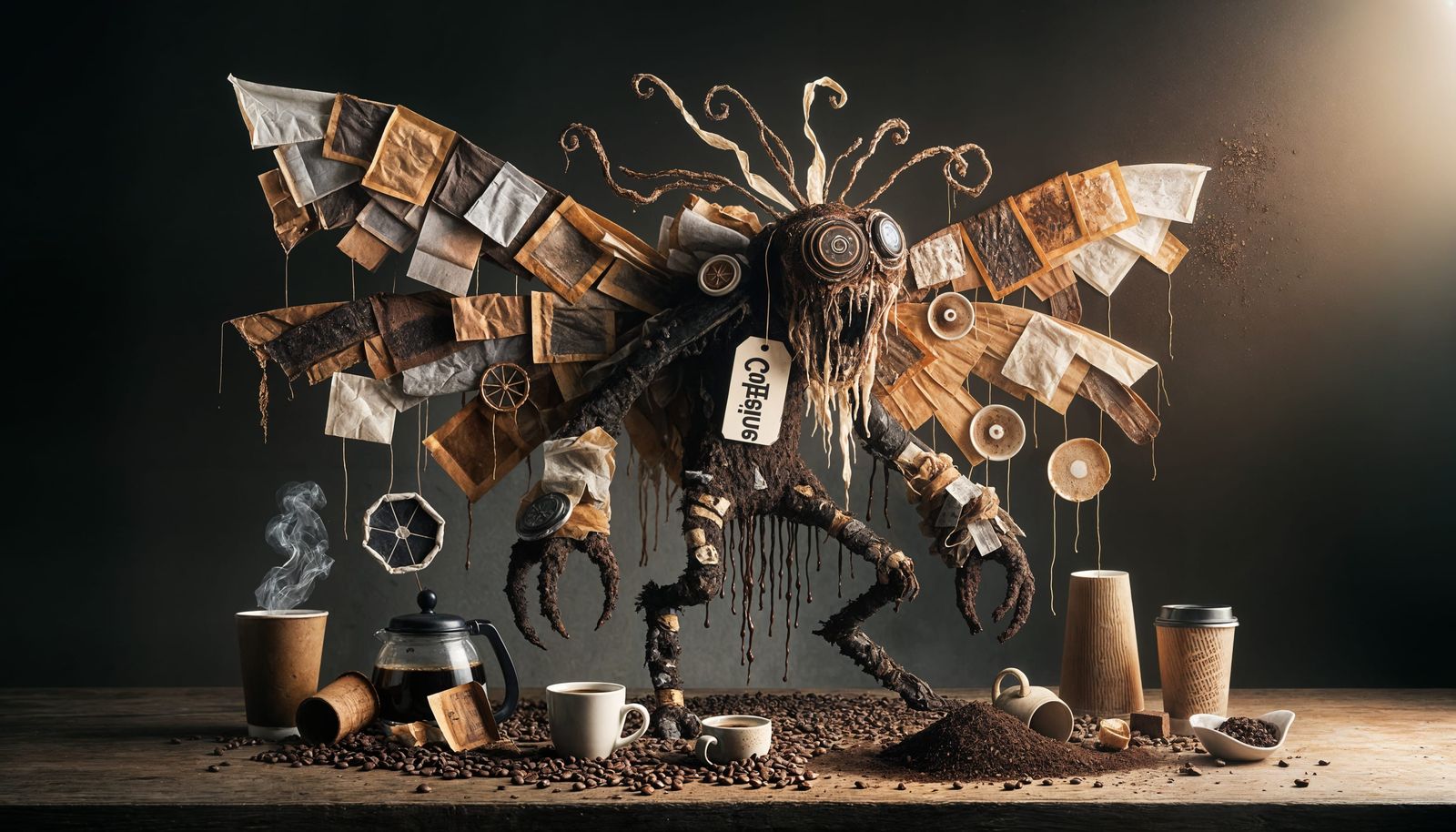 Coffee Creature: A Dystopian Vision in Repurposed Art