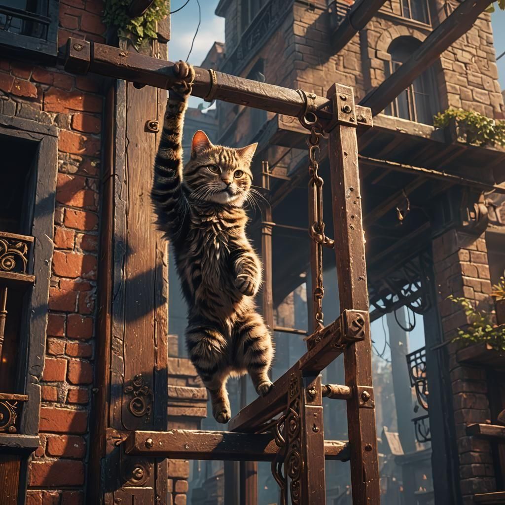 Cat Does Pull-Ups: Fantasy Concept Art