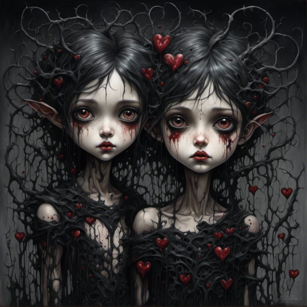 Gothic Portrait of Adorable Scary Couple