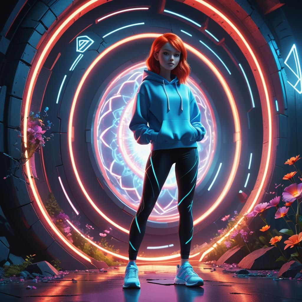 Bloom from Winx Club in Futuristic Portal Scene