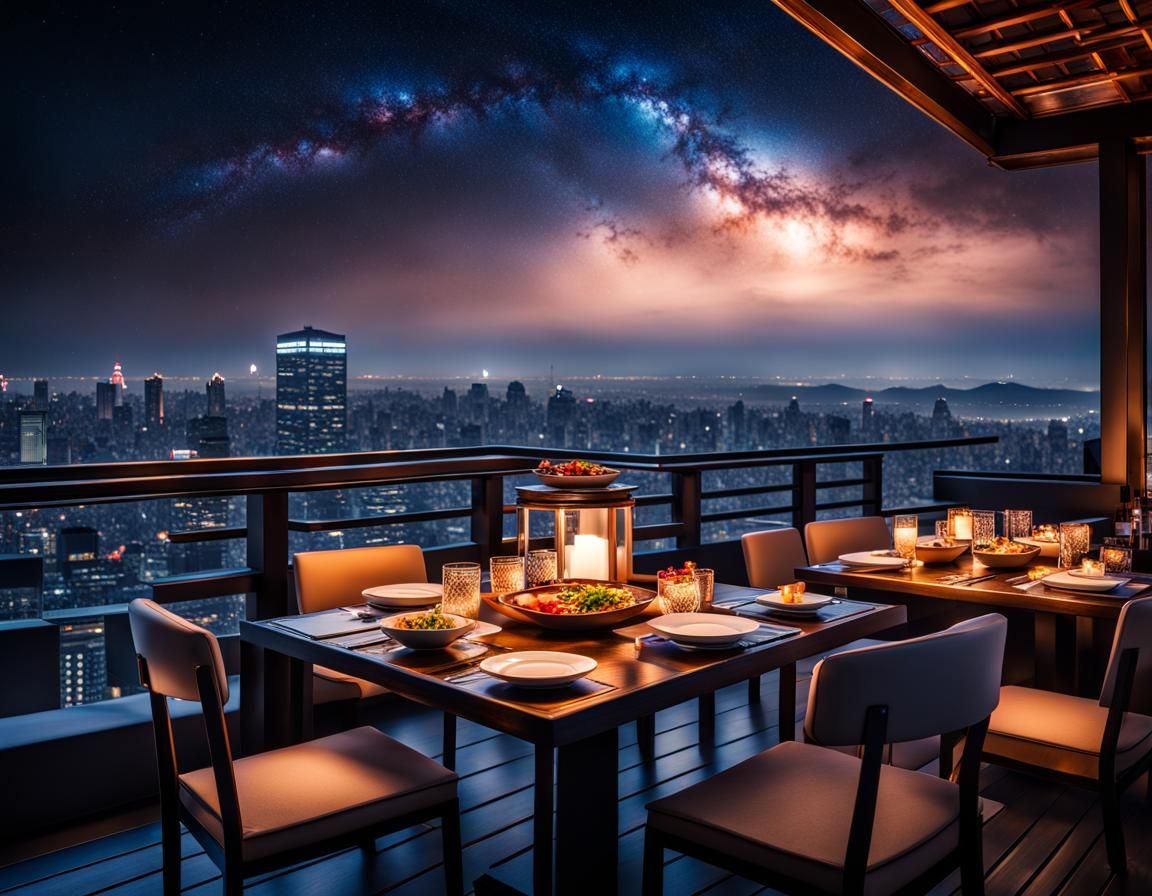 Premium Japanese Menu Under Starlight Sky