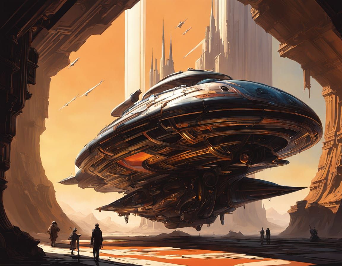 Hyper-Realistic Mannerist Starship by Renaissance Masters
