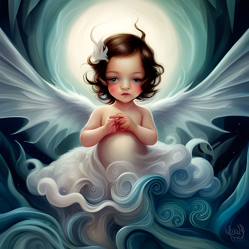 Baby with Dragon Wings in Rococo Cherubcore Style