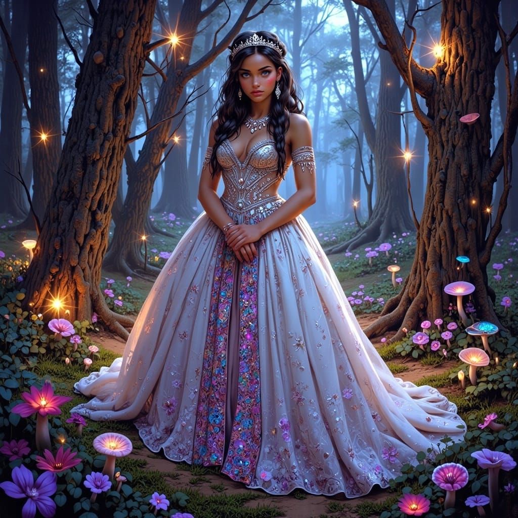 Fantasy Forest Princess in Ethereal Lighting