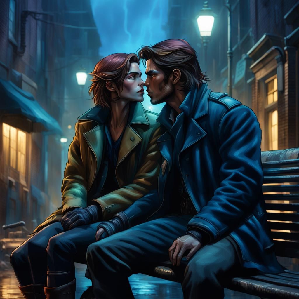 Gambit and Rogue: Cinematic Portrait in Misty Alley