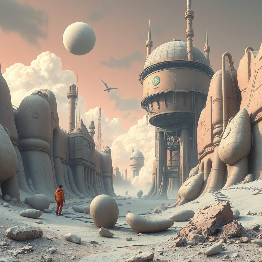 Surreal Dreamscape in Pastel Colors