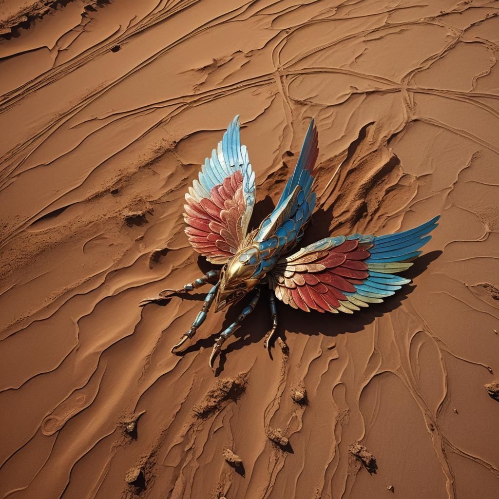 Seraphim on Mars in Baroque Fantasy Style