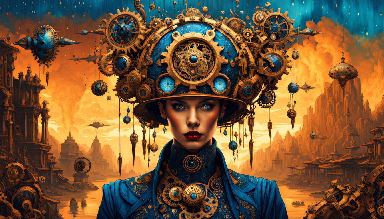 Steampunk Eye in Vibrant Dreamlike Aesthetic