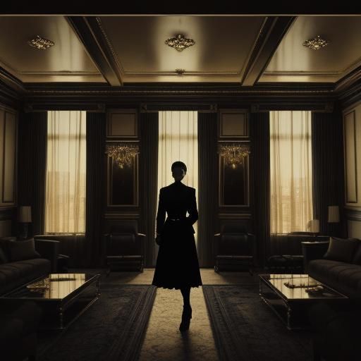 Celebrity in Luxurious Room with Cityscape View