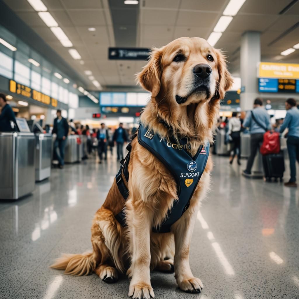 Emotional Support Dog Working at Airport