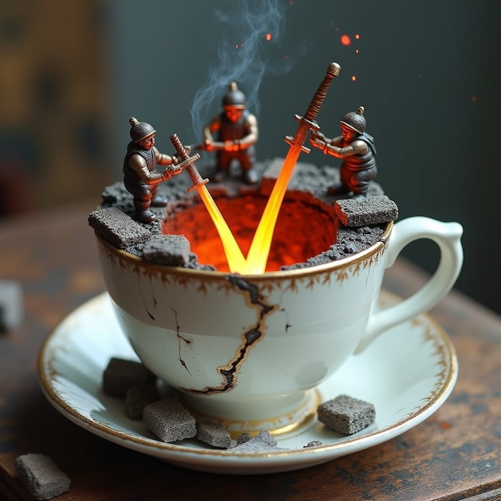 Miniature Forge Inside a Teacup