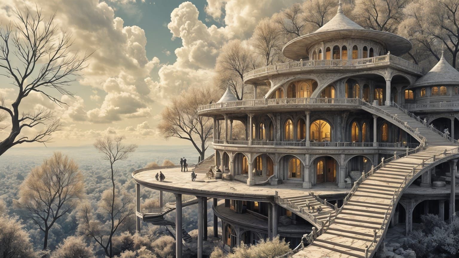 Surreal Mansion with Impossible Geometry