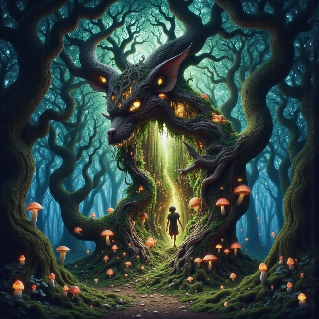Luminous Elf Reveals Mystical Forest Inside
