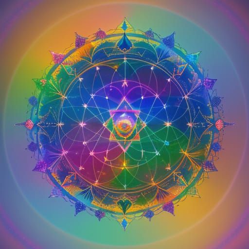 Surreal Chakra Being in Vibrant Oil Painting