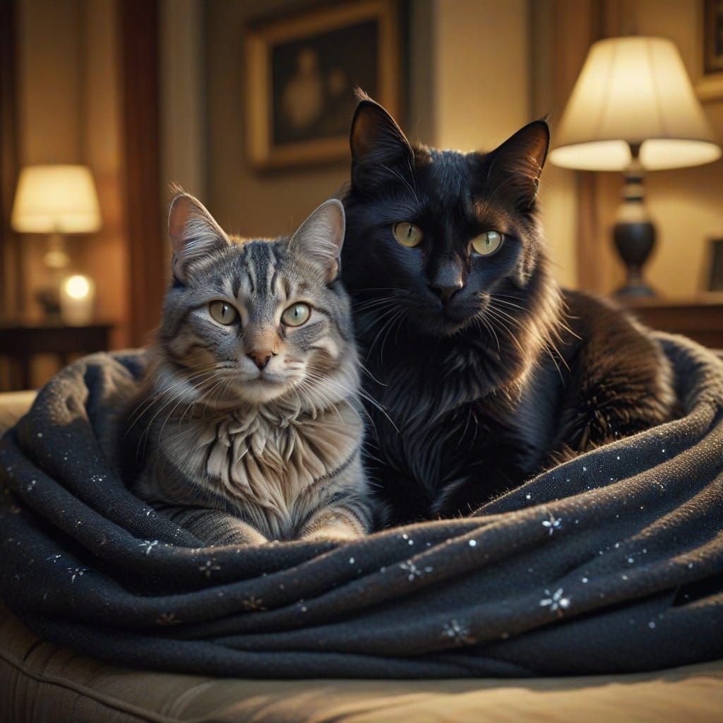 Warm Winter Cats in Cozy Ball