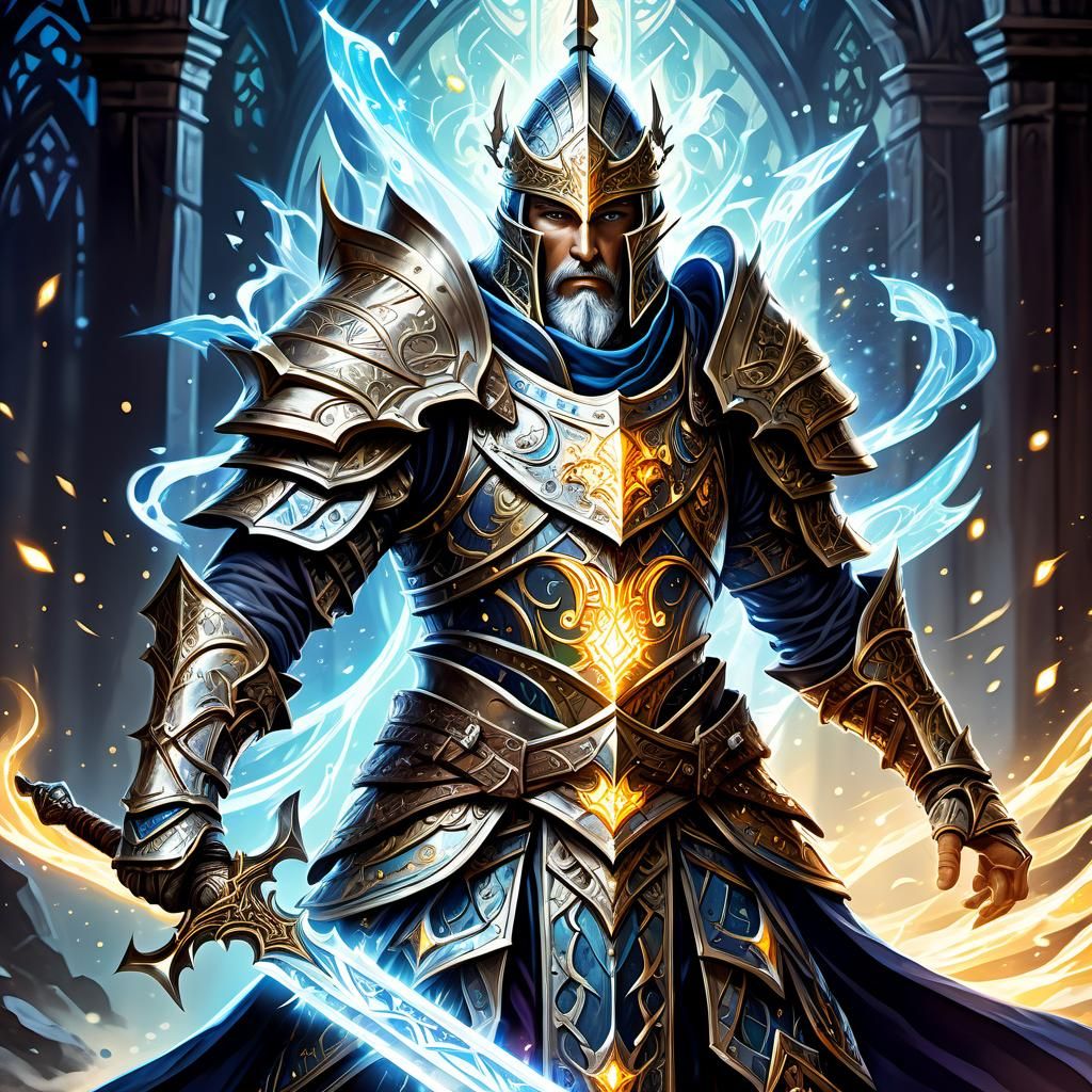 Paladin Battlemage Warrior in Magical Armor
