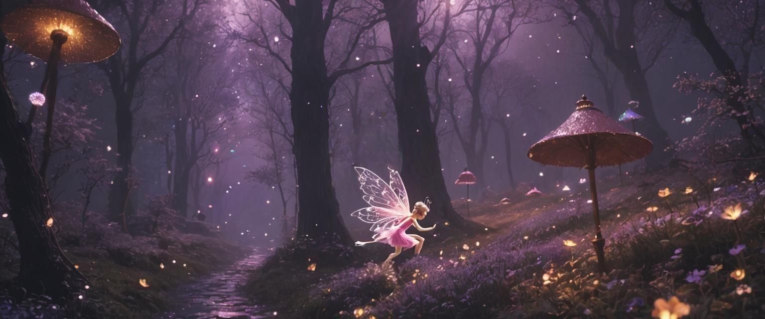 Glittering Lights Float Through a Sparkling Sky