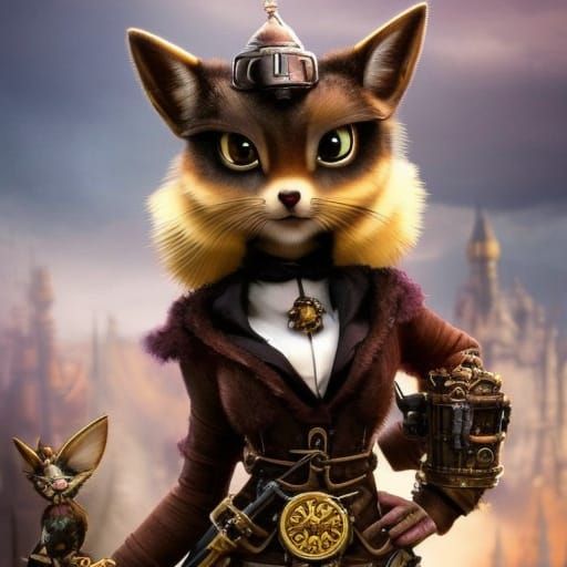 Steampunk Squirrel in Fantasycore Style