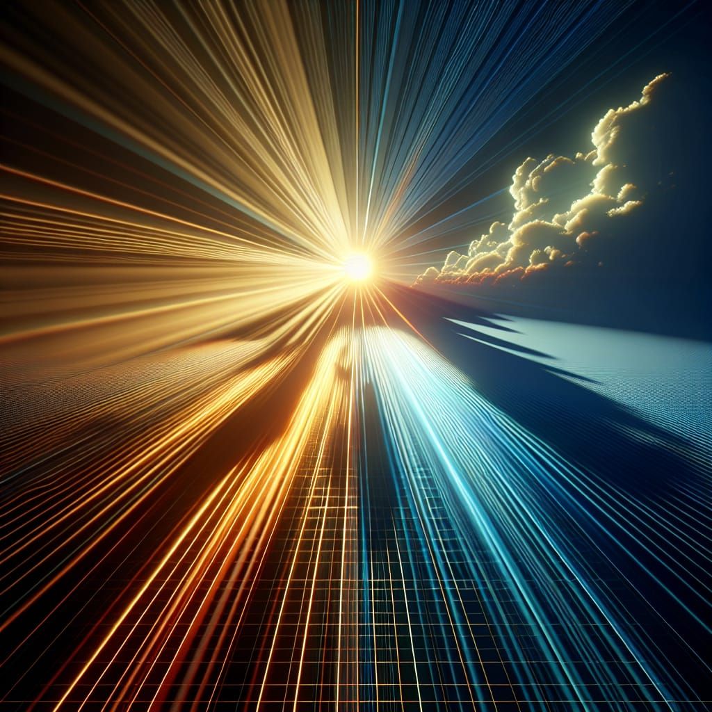 Dramatic First Light Illuminates Darkness: 3D Digital Art