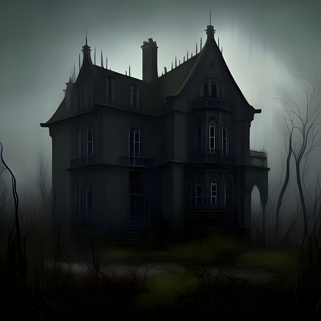 Gothic Mansion Digital Painting: Dark and Atmospheric
