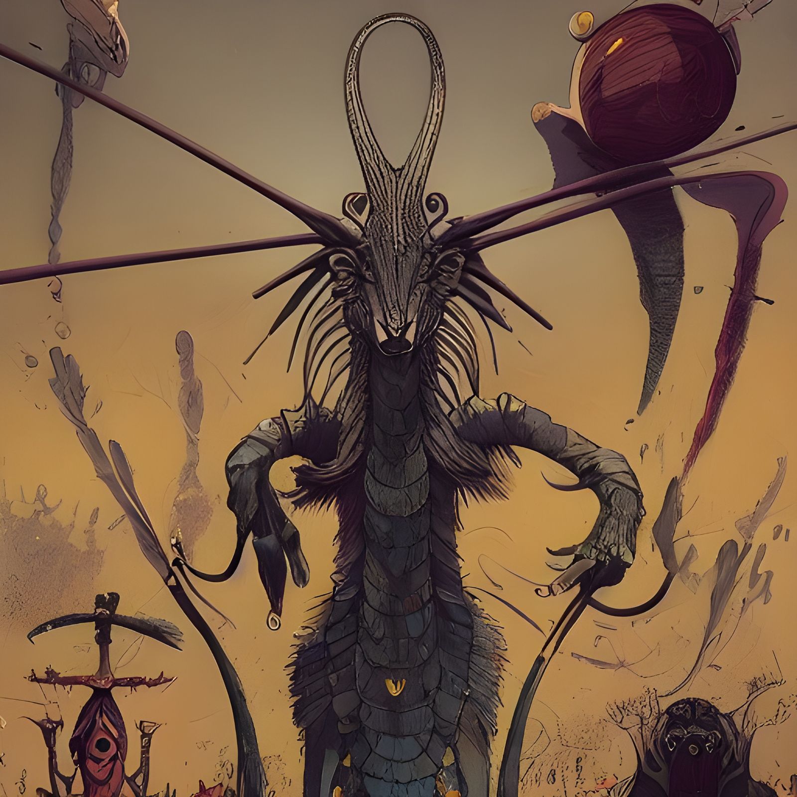 Gazelle Cult Fantasy Art in Photorealistic Style