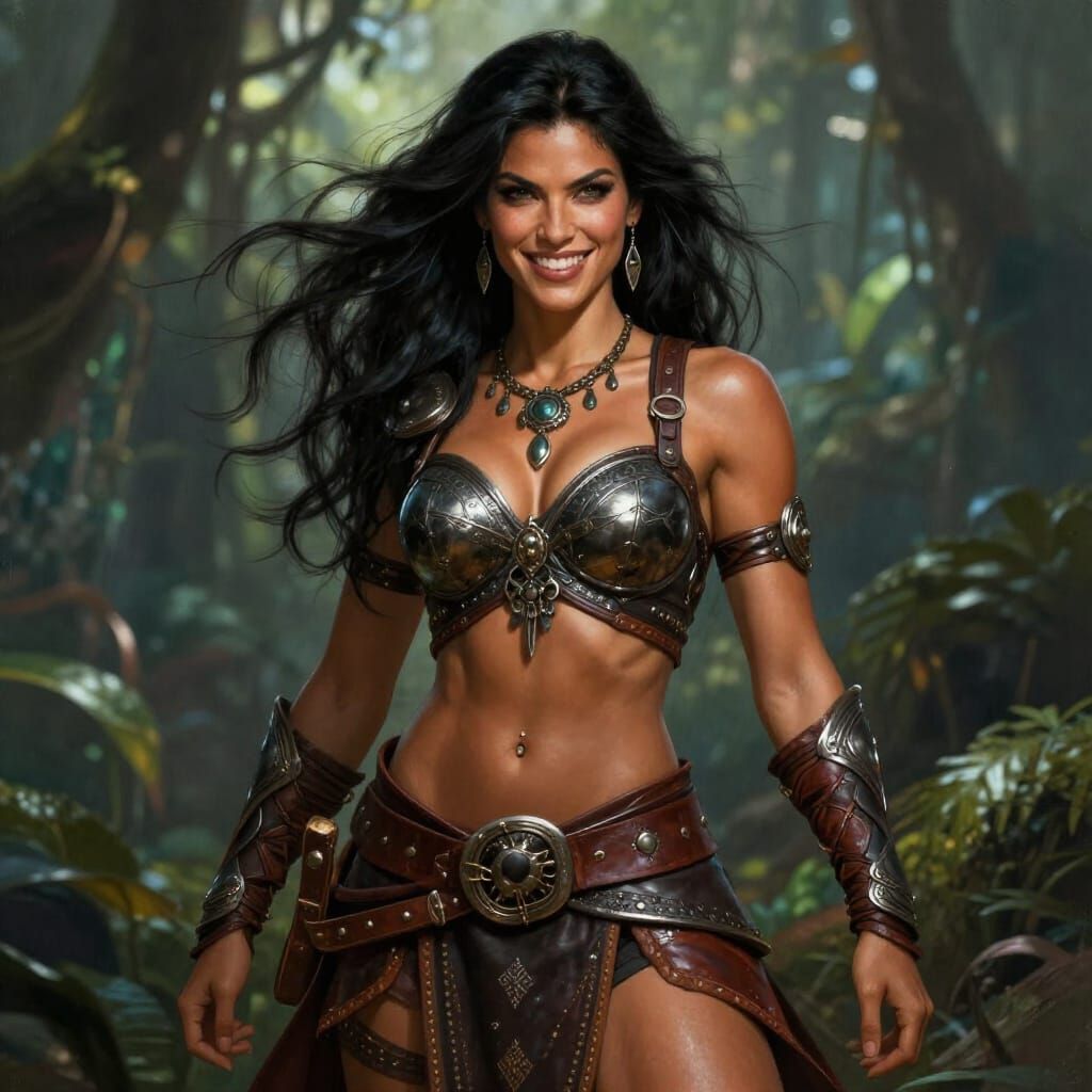 Fantasy Warrior Woman in Intricate Armor