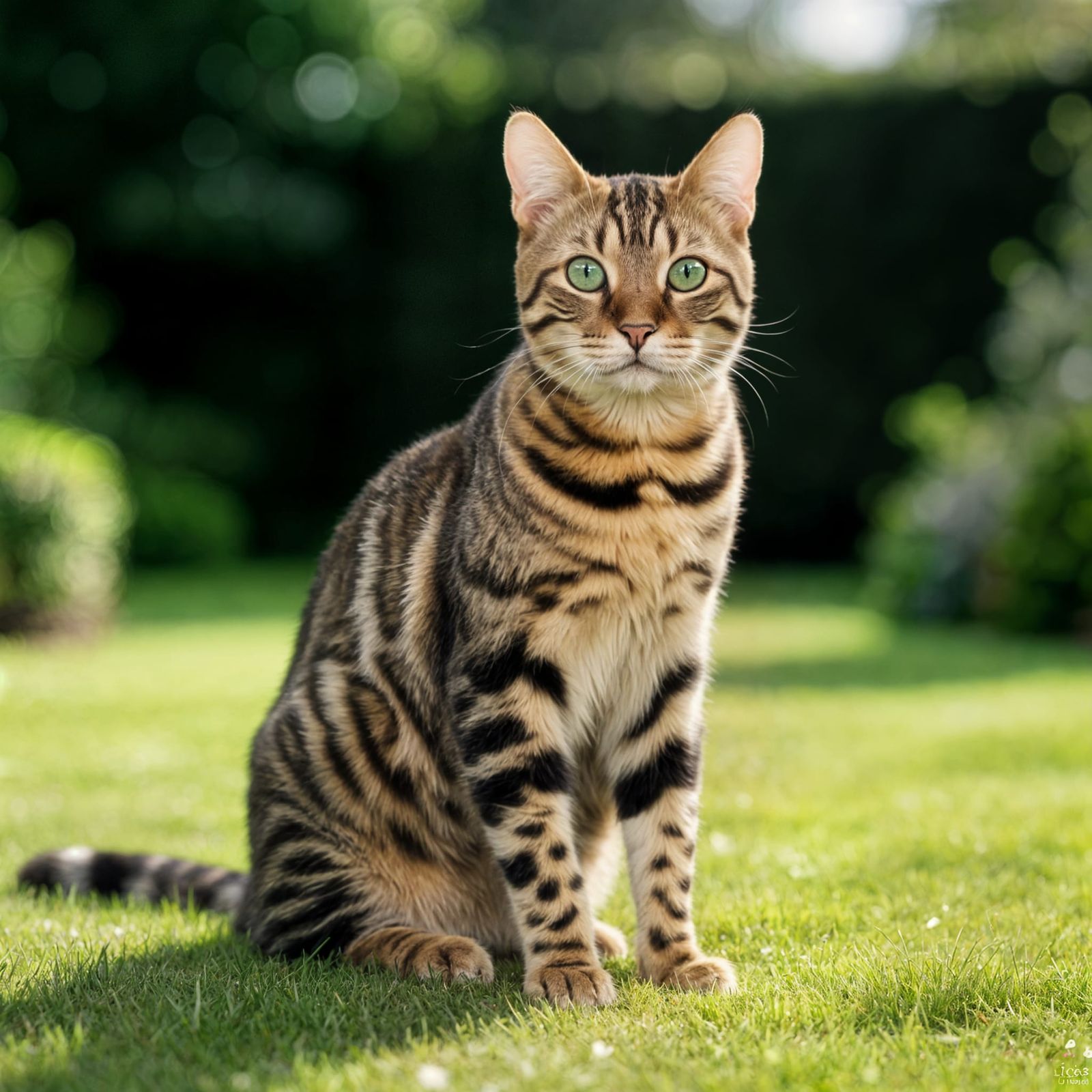 Majestic Tabby Cat in English Garden