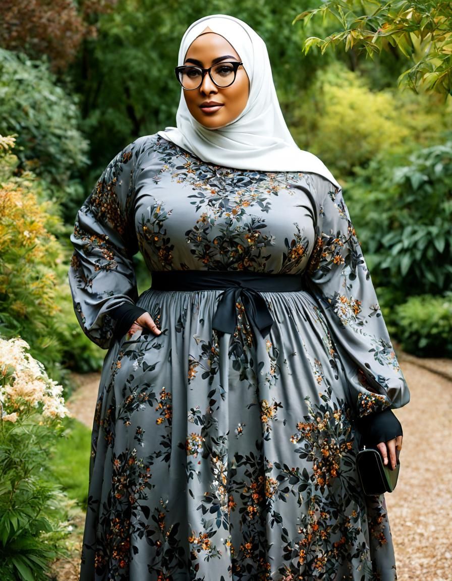 Psychedelic Pop Art: Curvy Woman in Botanic Garden