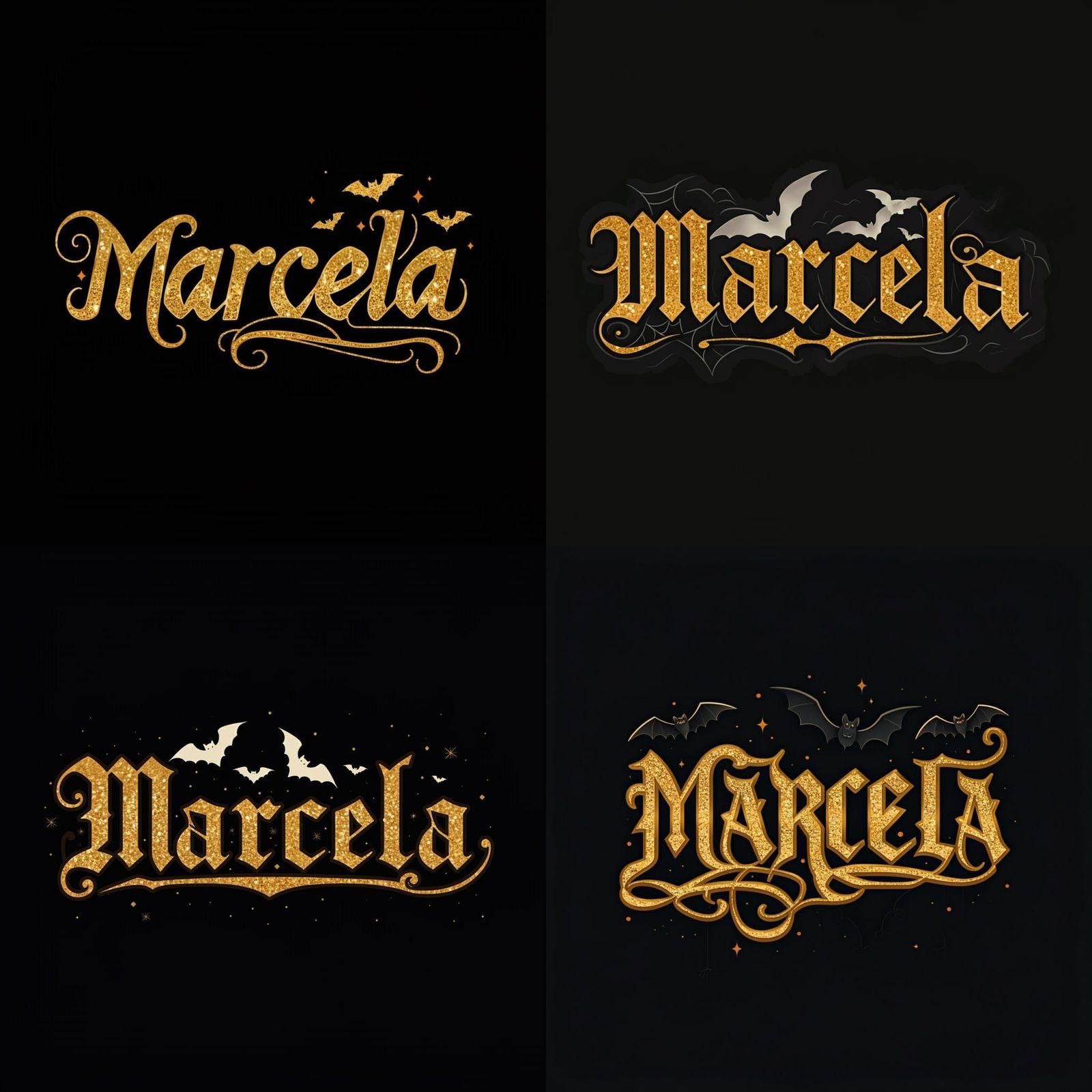 Adorable Old English Typography with Sparkly Gold and Black ...