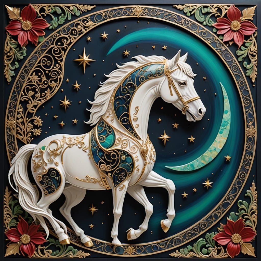 Luxurious Nighttime Scene with Gold Accents