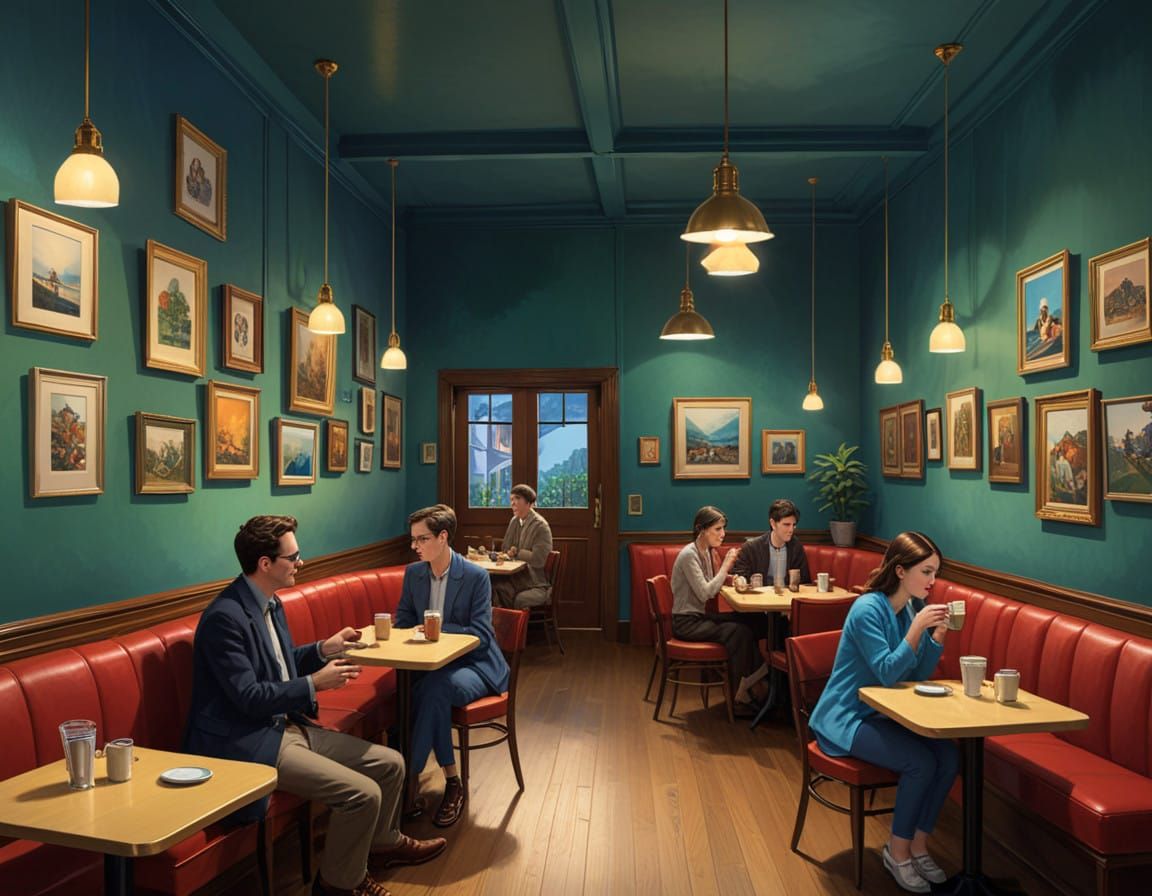 Artistic Parisian Salon Under Golden Light