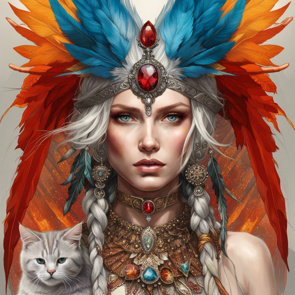 Freya and a Gray Cat