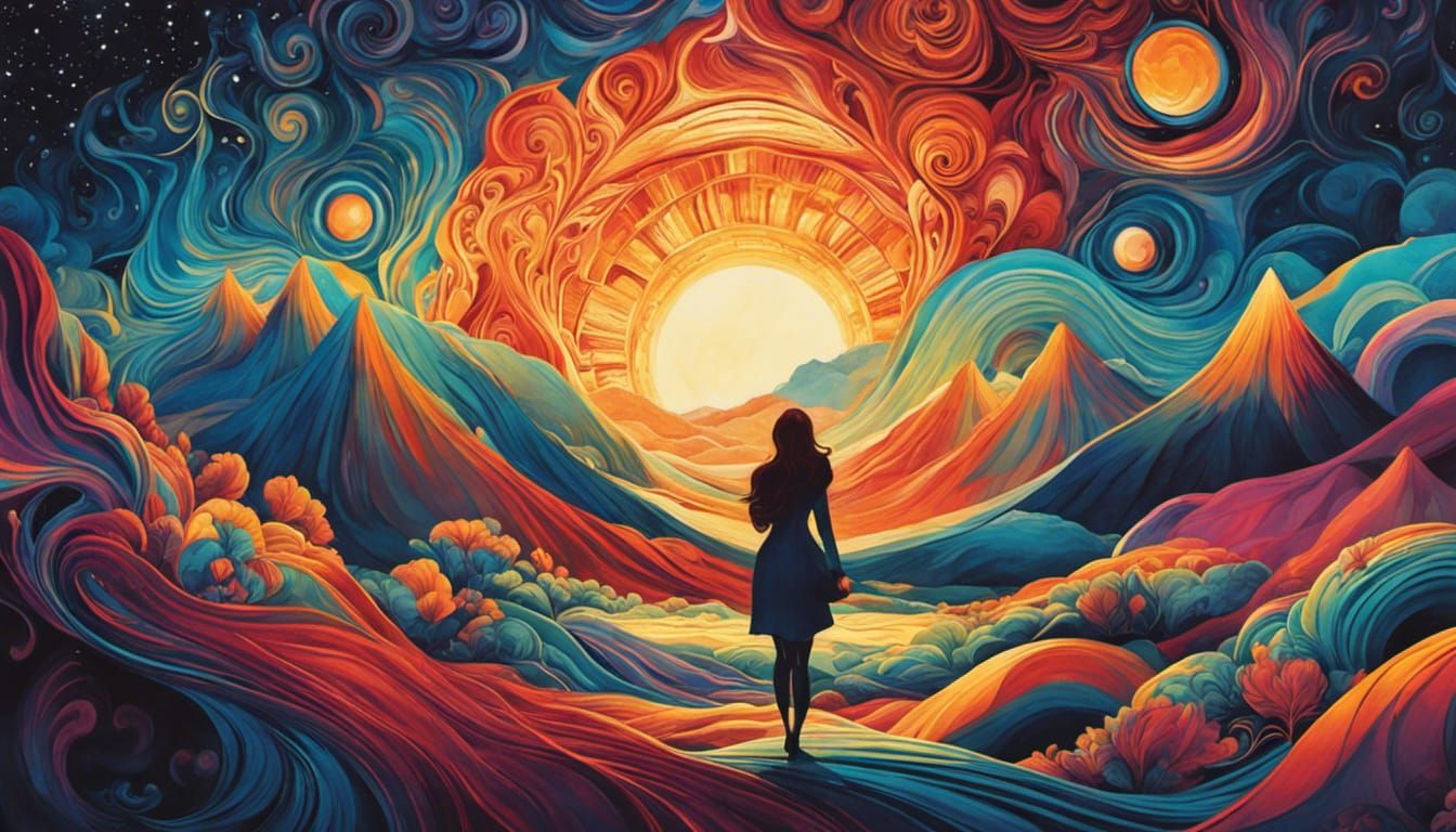 Spectacular Mountain Landscape Painting at Sunrise