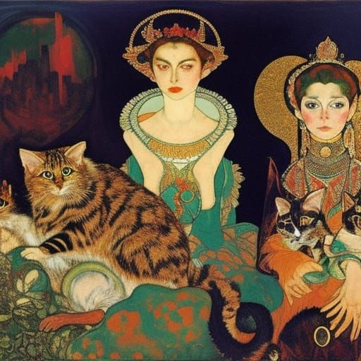 Vampire Lord in Abandoned Palace, Symbolist Style