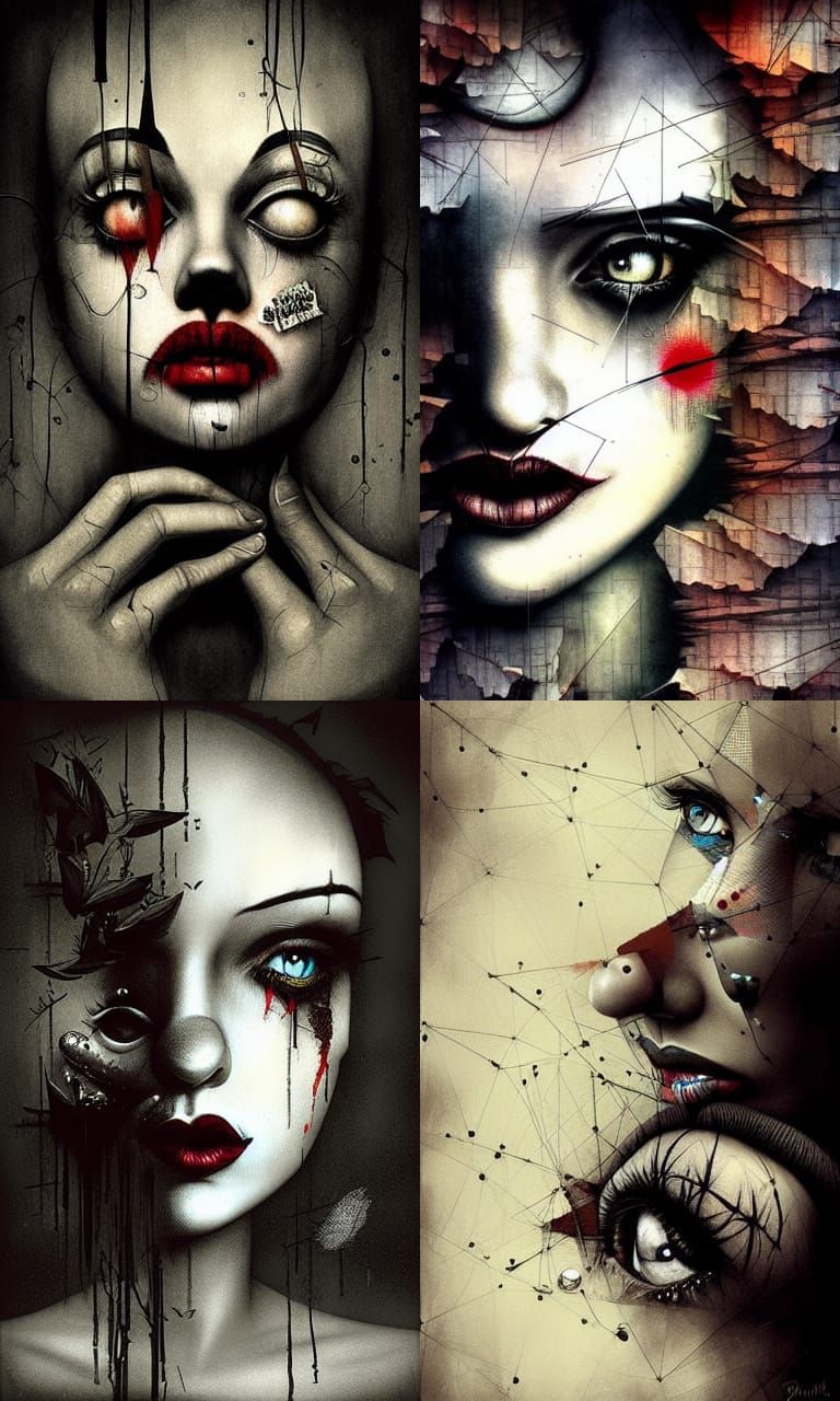 Sad Clown in Low Poly Surrealist Style