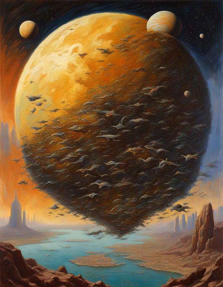 Venus: Habitable Planet in Oil Painting Style