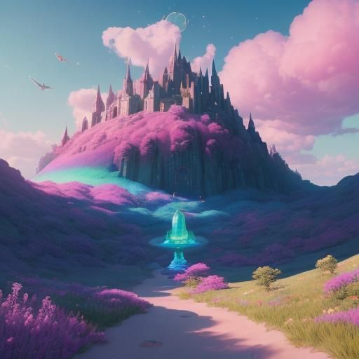 Candy Land Adventure with Dragon and Bubbles