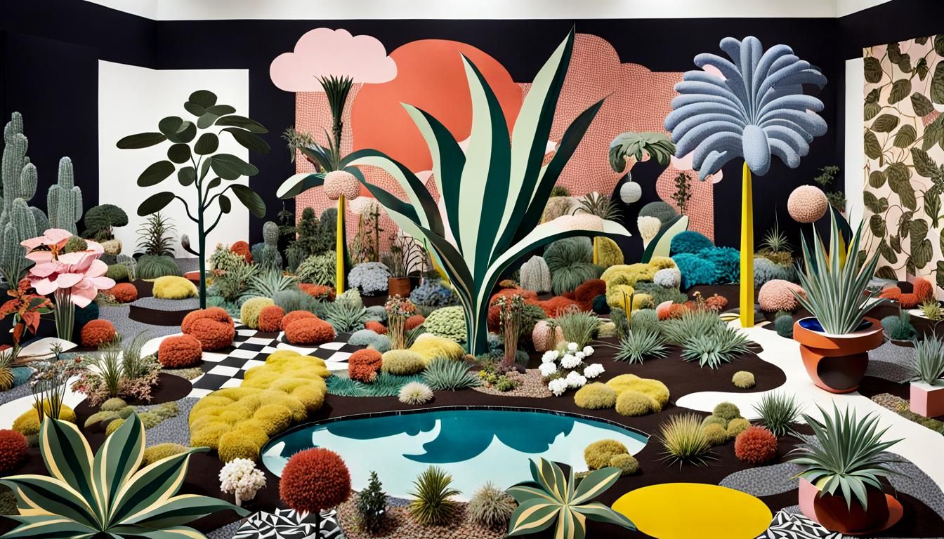 Surreal Plant Garden with Collage Aesthetic