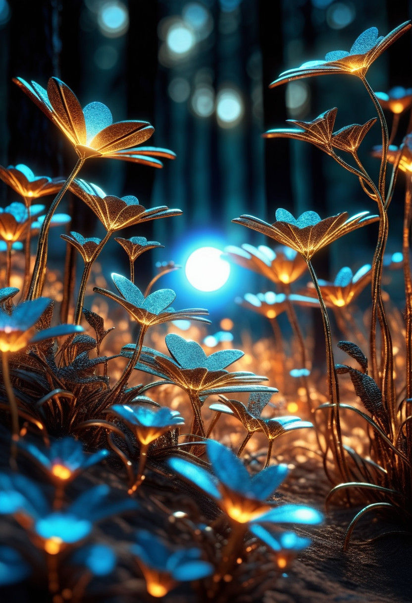 Hyper-Realistic Metallic Botanical Wonders