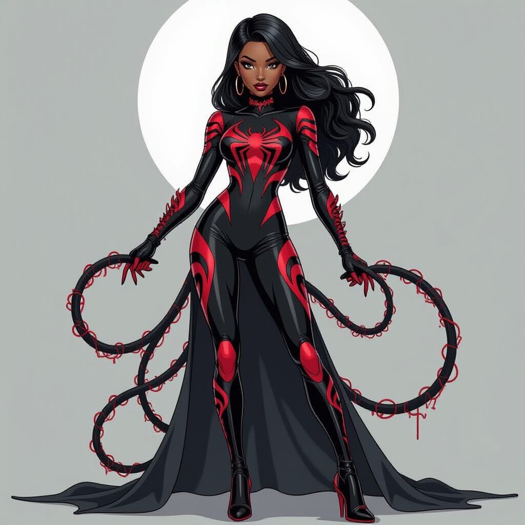 Carnage Symbiote Barbie in Comic Book Style