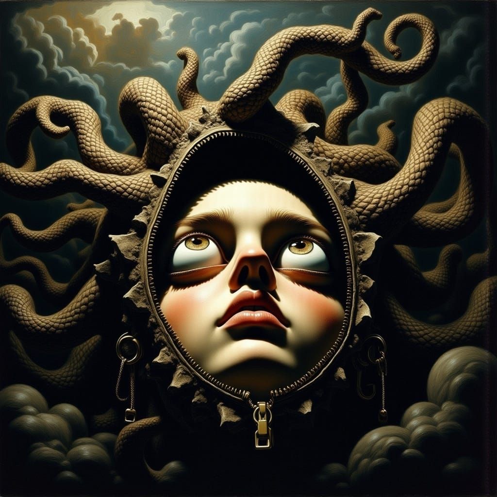 Mystical Surreal Mind Journey: Oil Painting