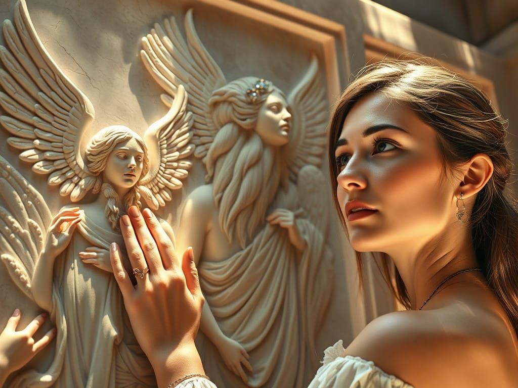 Winged Annunaki Figures in Museum Setting