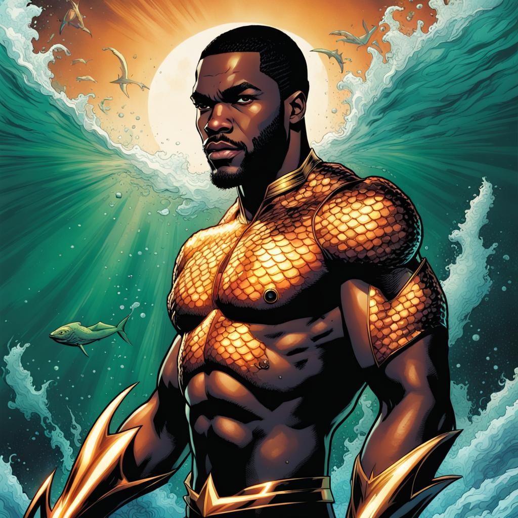 Frank Ocean as Aquaman in Comic Book Art