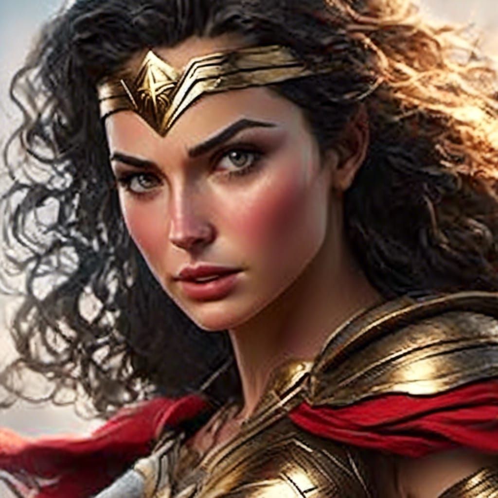Wonder Woman Hyperrealistic Portrait in Natural Lighting