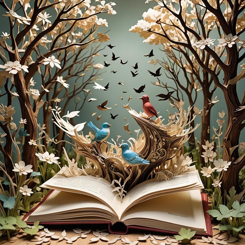 Birds and Books in a Pop-Up Fantasy