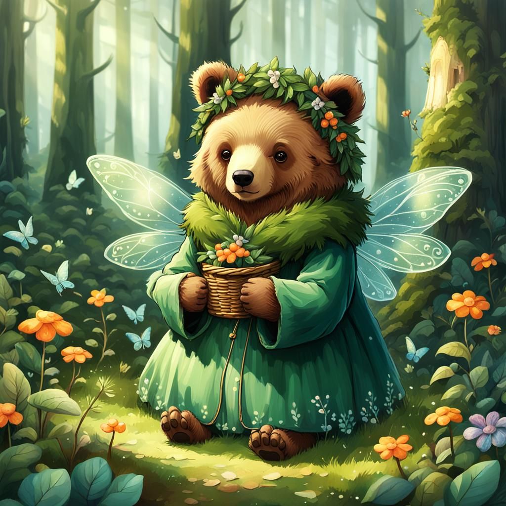 AI Image: Woodland Fairy or Cozy Bear?